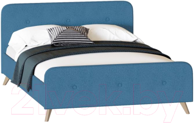 Двуспальная кровать Мебельград Сиерра с подъемным ортопедическим основанием 160x200 (аура голубой)