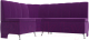 Уголок кухонный мягкий Лига Диванов Кантри 113 левый / 60333 (микровельвет, фиолетовый) - 