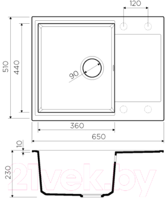 Мойка кухонная Omoikiri Daisen 65-BL (4993684)