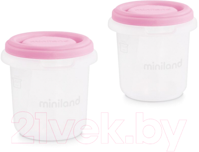 Термосумка для бутылочки Miniland Pack-2-Go HermiSized с двумя вакуумными контейнерами / 89247 (розовый)