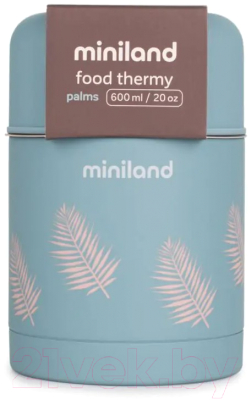 Термос для еды Miniland Terra Thermos / 89445 (600мл, бирюзовый/пальмы)