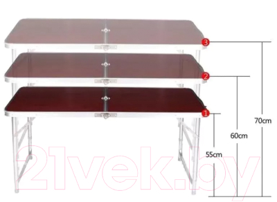 Комплект складной мебели Bison C-4-60x120-WD (темное дерево)