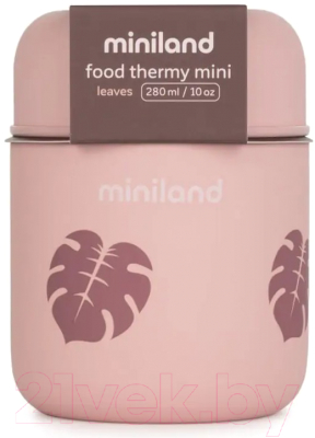 Термос для еды Miniland Terra Thermos Mini / 89444 (280мл, бежевый/листья)