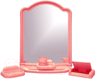 Комплект мебели для ванной Европласт Алиса / 524300 (розовый)