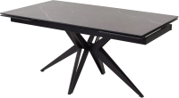 Обеденный стол M-City Forio 160 Matt / 614M04286 (Black Marble Solid Ceramic/Black) - 
