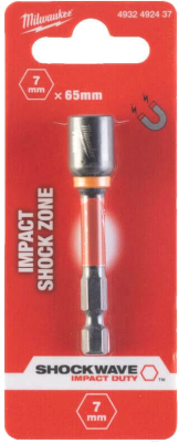 Головка слесарная Milwaukee Shockwave Hex - HEX7x65мм / 4932492437