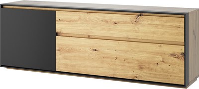 Тумба Anrex Bosco RTV 2D1S (дуб артисан/черный) - 