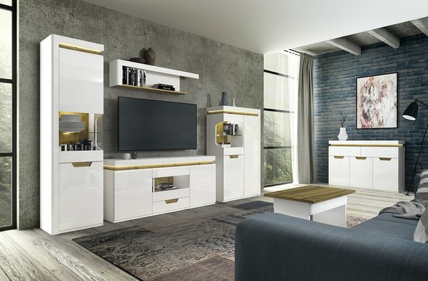 Полка Anrex Torino (белый/дуб наварра)