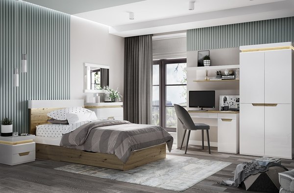 Полка Anrex Torino (белый/дуб наварра)
