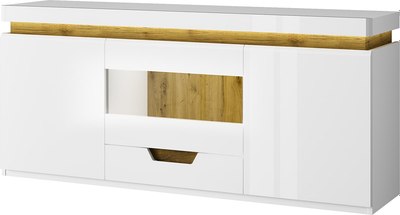 Тумба Anrex Torino RTV 1V2D1S (белый/дуб наварра) - 