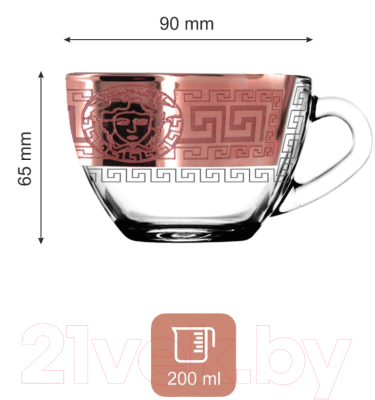 Набор для чая/кофе Promsiz ERV160-1416/63-1349/S/J/12 (горгона/рубин)