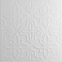 Потолочная плита SOLID Лотос из пресованного полистирола (500x500, уп. 8шт, белый) - 
