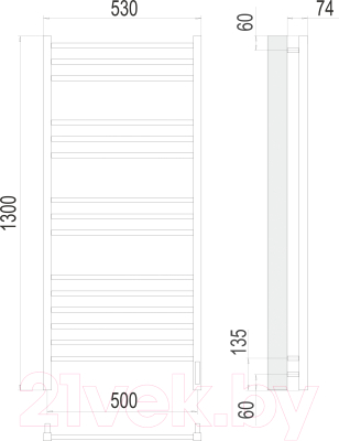 Купить Полотенцесушитель электрический Terminus Сицилия П15 500x1300  