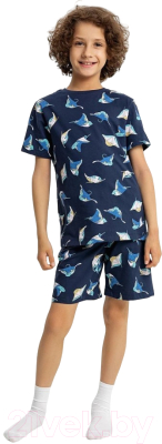 Пижама детская Mark Formelle 563318 (р.122-60, скаты на синем)