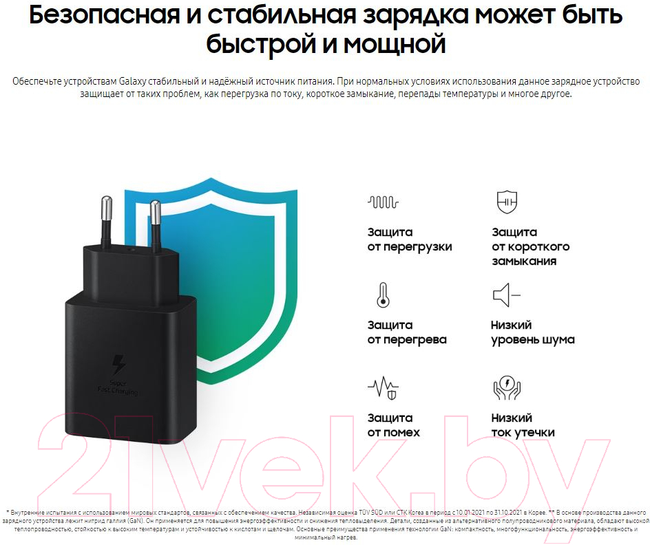 Зарядное устройство сетевое Samsung EP-T4510XBEGRU