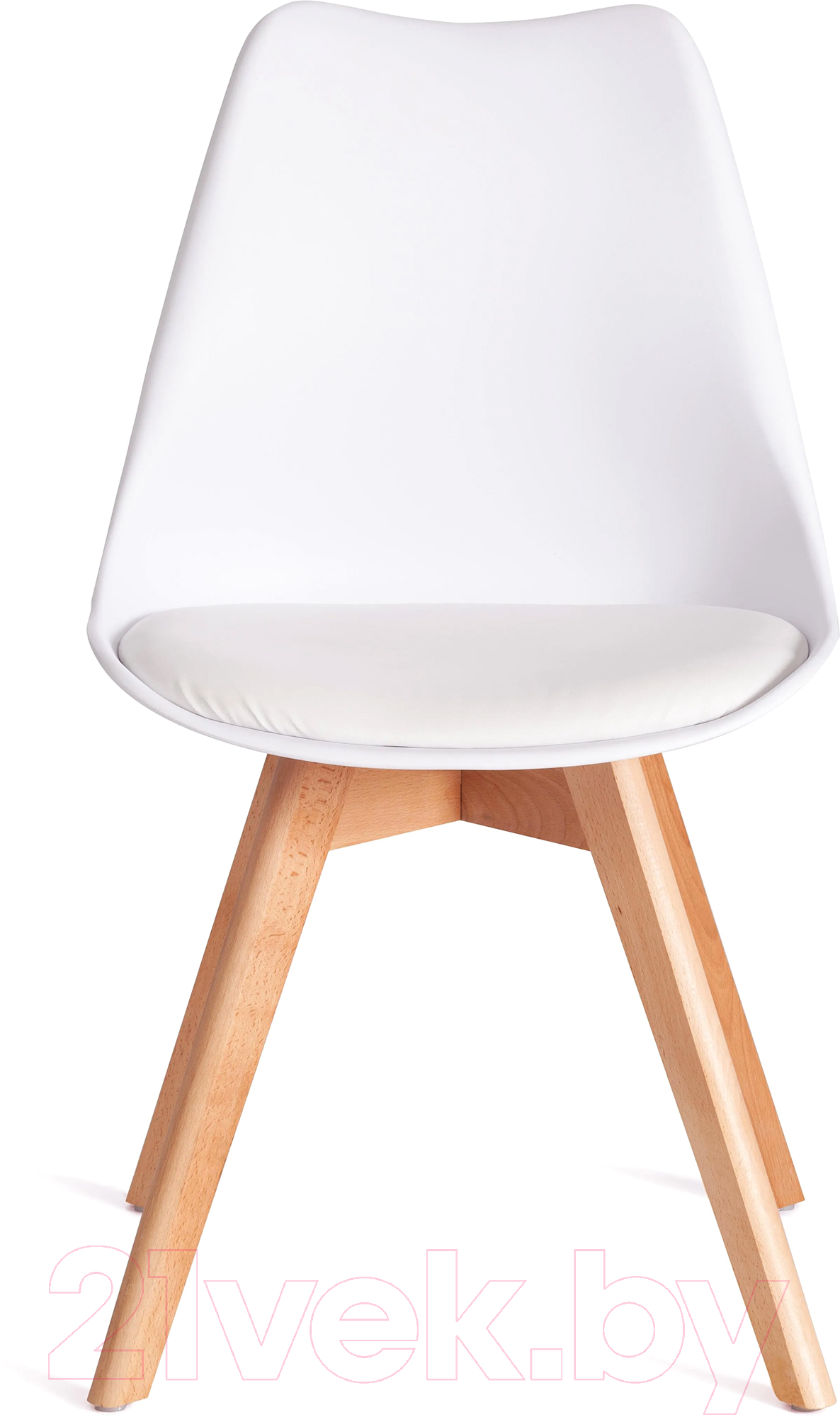 Стул Tetchair Tulip дерево/пластик/экокожа (белый) — фото 5