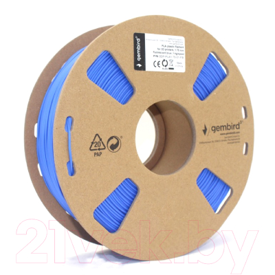Пластик для 3D-печати Gembird PLA 3DP-PLA1.75-01-FB (1.75мм, 1кг, Bright Blue)