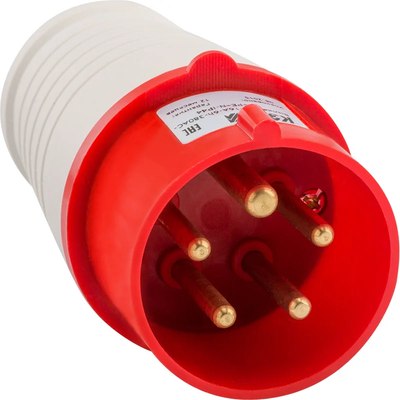 Вилка силовая КЭАЗ 025-32А-6h-380AC-3P+PE+N-IP44 / 222740 - 