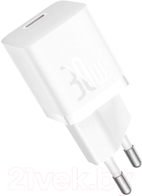 Адаптер питания сетевой Baseus GaN5 Fast Charger Mini 1C 30W EU / CCGN070502 (белый)