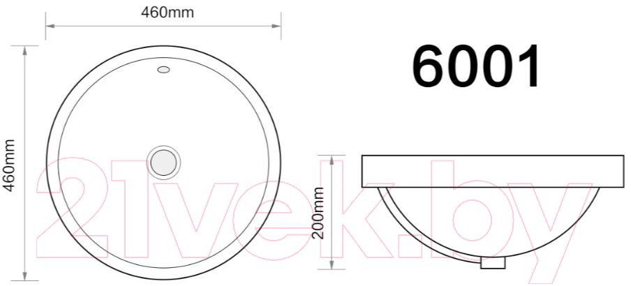 Умывальник Axus 46 / 6001