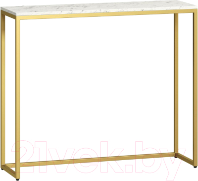 Консольный столик Loftyhome Мальборк / 1627984 (мрамор сноу с золотым основанием)