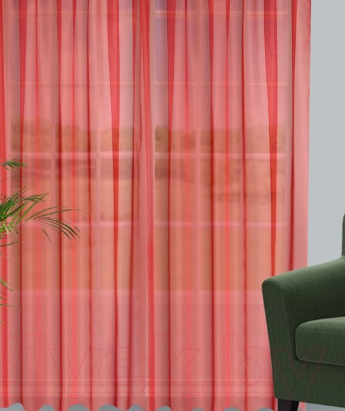 Гардина Велес Текстиль 600В (245x600, красный)