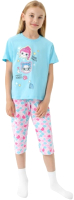 Пижама детская Mark Formelle 567735 (р.104-56, голубой/цветные чешуйки) - 