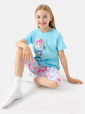 Пижама детская Mark Formelle 567735 (р.104-56, голубой/цветные чешуйки)
