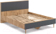 Миниатюра изображения товара Двуспальная кровать Мебельград Денвер 160 (дуб вотан/графит)