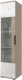 Шкаф-пенал с витриной Stolline Альянс со стеклом / 435.02 (дуб крафт/белый глянец) - 