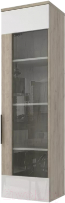 Шкаф навесной Stolline Альянс со стеклом / 435.05 (дуб крафт/белый глянец)
