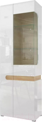 Шкаф с витриной Stolline Катания 2-х дверный со стеклом / СТЛ.331.03 (правый, белый/дуб небраска)