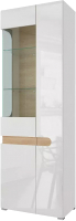 Шкаф с витриной Stolline Катания 2-х дверный со стеклом / СТЛ.331.03 (левый, белый/дуб небраска) - 