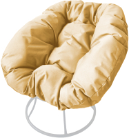 Кресло садовое M-Group Пончик / 12310101 без ротанга (белый/бежевая подушка) - 