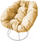 Кресло садовое M-Group Пончик / 12310101 без ротанга (белый/бежевая подушка) - 