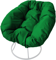 Кресло садовое M-Group Пончик / 12310104 без ротанга (белый/зеленая подушка) - 