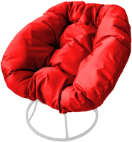 Кресло садовое M-Group Пончик / 12310106 без ротанга (белый/красная подушка) - 