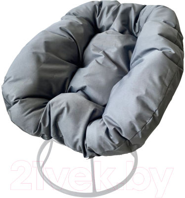 Кресло садовое M-Group Пончик / 12310109 без ротанга (белый/серая подушка)