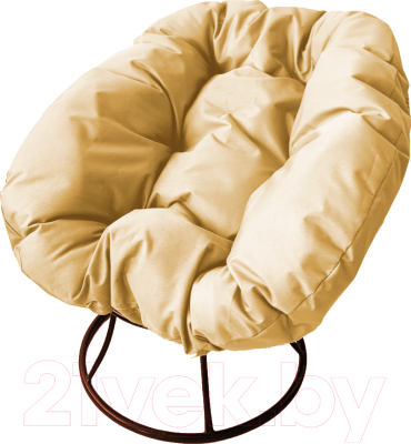 Кресло садовое M-Group Пончик / 12310201 без ротанга (коричневый/бежевая подушка)