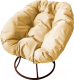 Кресло садовое M-Group Пончик / 12310201 без ротанга (коричневый/бежевая подушка) - 