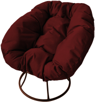 Кресло садовое M-Group Пончик / 12310202 без ротанга (коричневый/бордовая подушка) - 