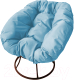 Кресло садовое M-Group Пончик / 12310203 без ротанга (коричневый/голубая подушка) - 