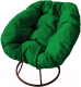 Кресло садовое M-Group Пончик / 12310204 без ротанга (коричневый/зеленая подушка) - 