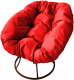 Кресло садовое M-Group Пончик / 12310206 без ротанга (коричневый/красная подушка) - 