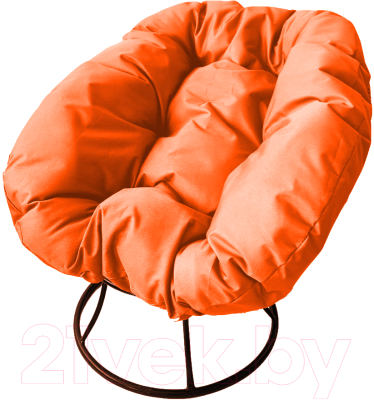 Кресло садовое M-Group Пончик / 12310207 без ротанга (коричневый/оранжевая подушка)