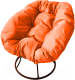 Кресло садовое M-Group Пончик / 12310207 без ротанга (коричневый/оранжевая подушка) - 