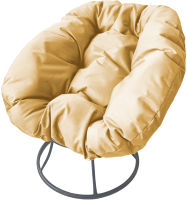 Кресло садовое M-Group Пончик / 12310301 без ротанга (серый/бежевая подушка) - 