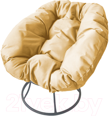 Кресло садовое M-Group Пончик / 12310301 без ротанга (серый/бежевая подушка)