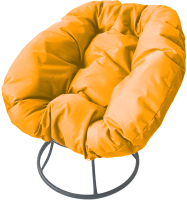 Кресло садовое M-Group Пончик / 12310311 без ротанга (серый/желтый подушка) - 
