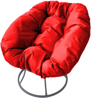 Кресло садовое M-Group Пончик / 12310306 без ротанга (серый/красная подушка) - 